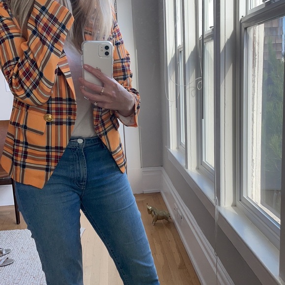 Amazon / Yellow Tartan Blazer / M / New - Picture 5 of 8